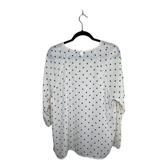 Torrid Ivory Polka Dot Georgette Blouse Size 1 - Picture 5 of 6